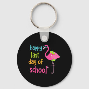 Last Day of School Shirt Womens Flamingo Summer Key Ring