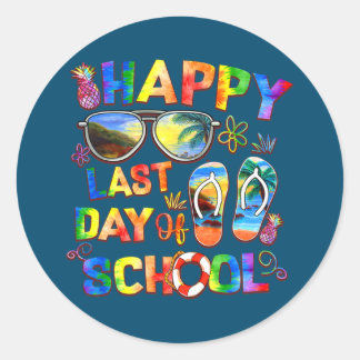 Last Day of School Student Teacher Off Duty Tie Classic Round Sticker