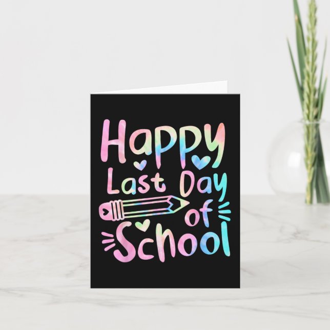 Last Day Of School Students Women Funny Summer Bea Card (Front)