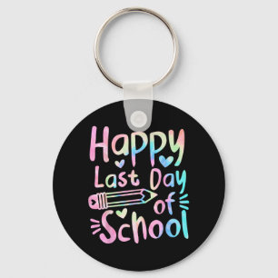 Last Day Of School Students Women Funny Summer Bea Key Ring