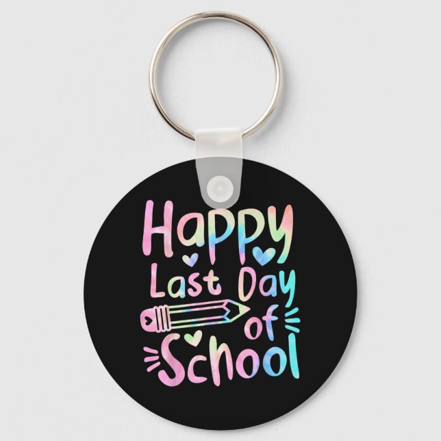 Last Day Of School Students Women Funny Summer Bea Key Ring (Front)