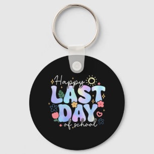 Last Day Of School Summer Break Floral Teacher Kid Key Ring