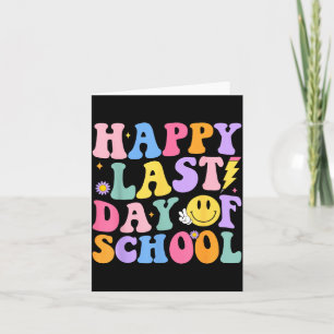 Last Day of School Teacher Groovy Graduation Hello Card
