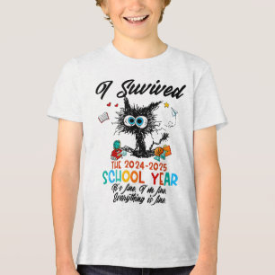 Last Day Of School Teacher I Survived 2024-2025 Sc Tri-Blend Shirt