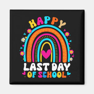 Last Day Of School Teacher Kids Graduation Rainbow Magnet