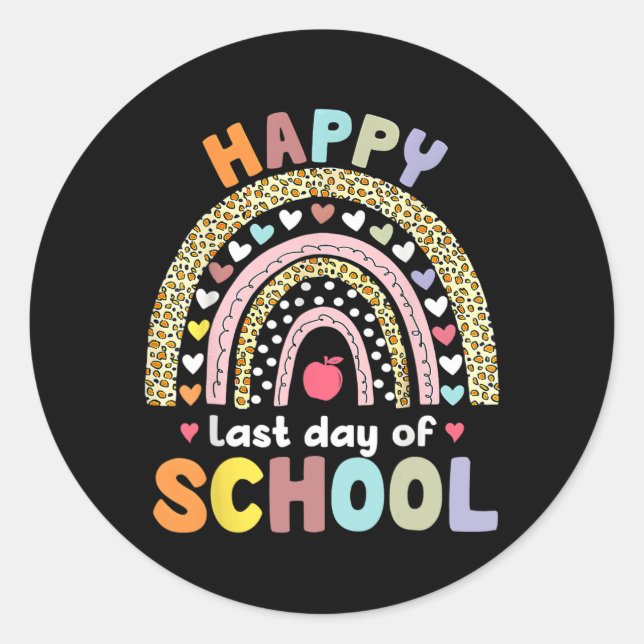 Last Day Of School Teacher Student Graduation Rain Classic Round Sticker (Front)