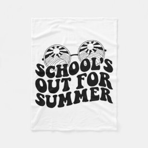 Last Day Of School Teacher Student Hello Summer Ki Fleece Blanket