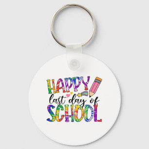 Last Day Of School Tie Dye Graduation Teacher Stud Key Ring