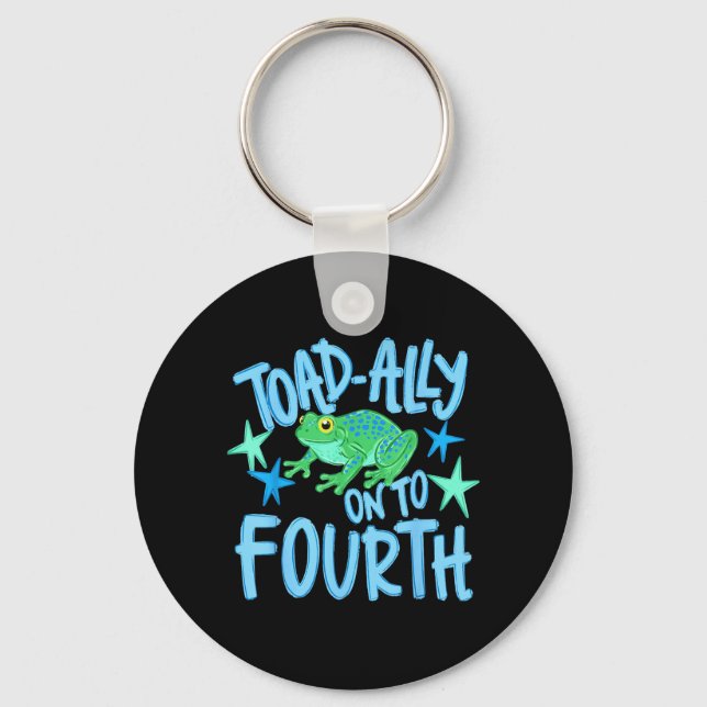 Last Day of School Toad Ally On to Fourth Grade Key Ring (Front)