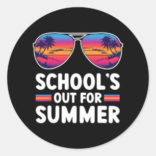 Last Day Of School's Out For Summer Teacher Boys G Classic Round Sticker
