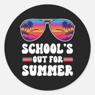 Last Day Of School's Out For Summer Teacher Boys G Classic Round Sticker