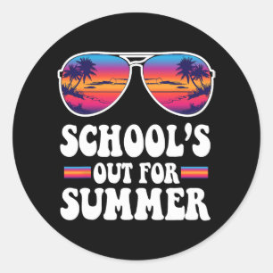 Last Day Of School's Out For Summer Teacher Boys G Classic Round Sticker