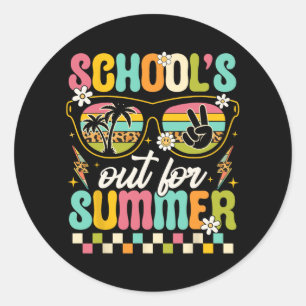 Last Day Of School's Out For Summer Teacher Boys G Classic Round Sticker