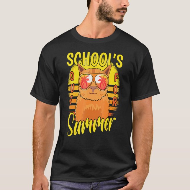 Last Day Of Schools Out For Summer Vacation Cat T-Shirt (Front)