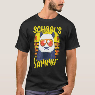 Last Day Of Schools Out For Summer Vacation Panda T-Shirt