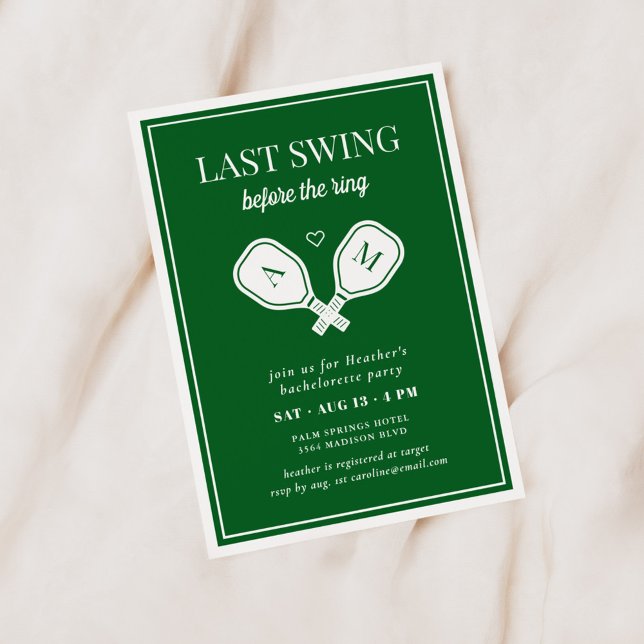 Last Dink Pickleball Bachelorette Invitation (Creator Uploaded)