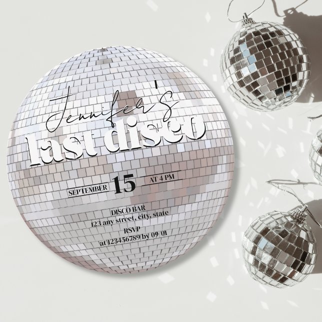 Last Disco 70s Dance Bachelorette Party Invitation (Last Disco Bachelorette Party Invitation)