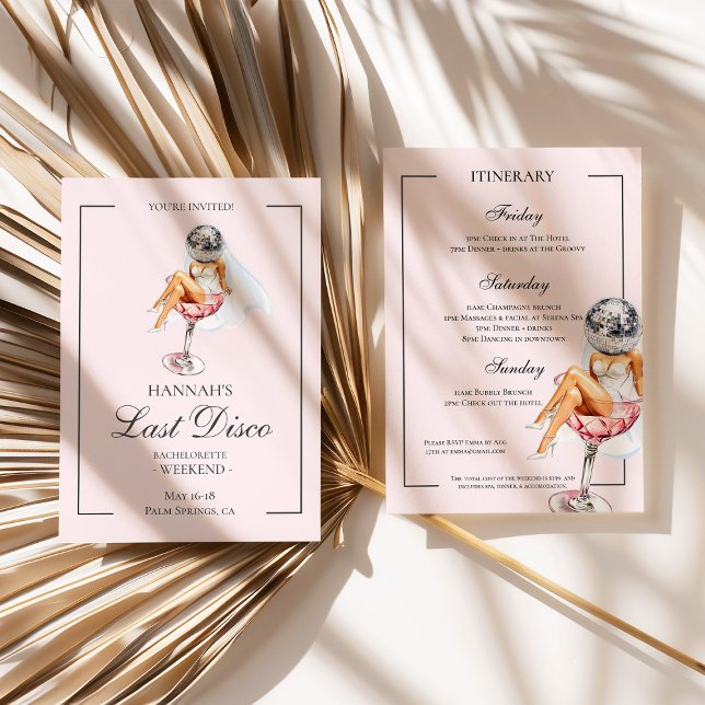 Last Disco Bachelorette Minimalist Invite (Last Disco Bachelorette Minimalist Invite)