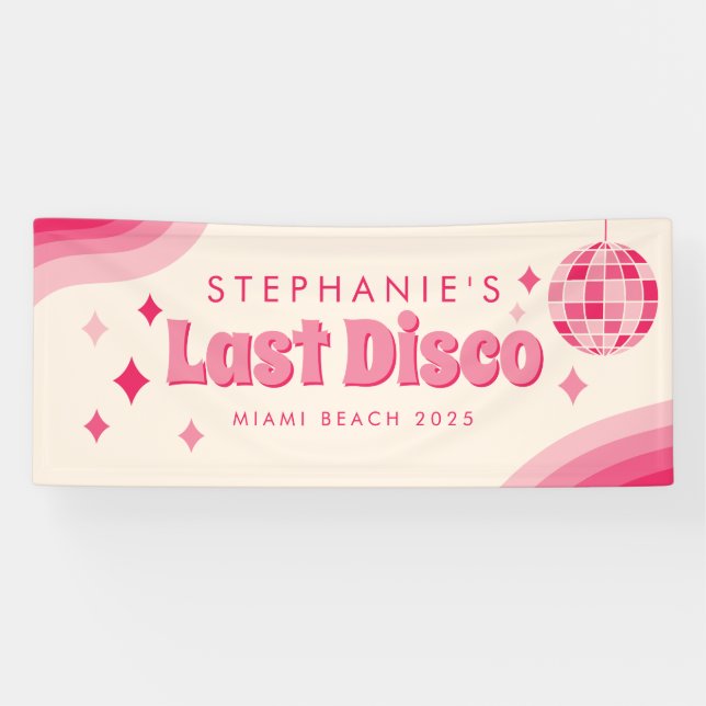 Last Disco Bachelorette Party Custom Banner (Horizontal)
