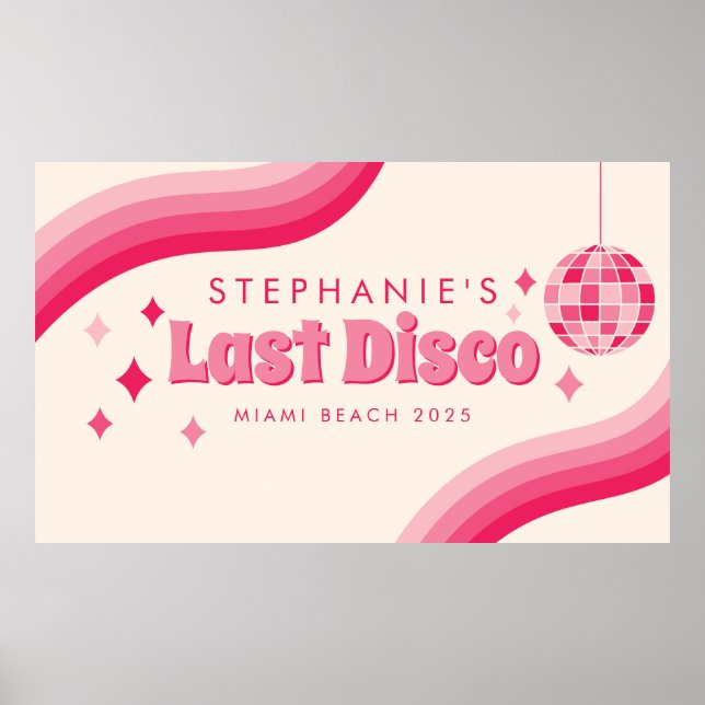 Last Disco Bachelorette Party Custom Poster (Front)