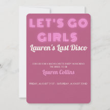 Last Disco Bachelorette Party Invitation