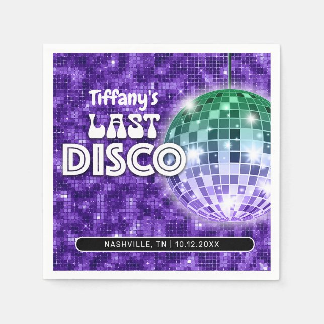 Last Disco Bachelorette Party Napkin (Front)