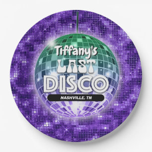 Last Disco Bachelorette Party Paper Plate