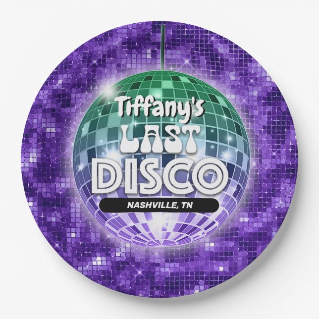 Last Disco Bachelorette Party Paper Plate (Front)