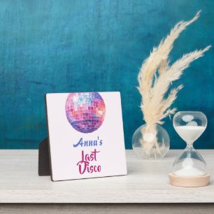Last Disco Bachelorette Party Pink Flyers Plaque