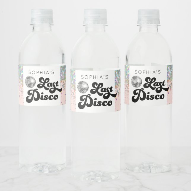 Last Disco Bachelorette Water Bottle Labels (Bottles)