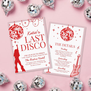 Last Disco Bachelorette Weekend Itinerary  Invitation