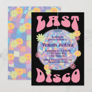 Last Disco Ball Bachelorette Party 1970's Invitati Invitation