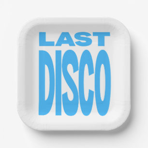 Last Disco Blue Bachelorette Party Wedding Paper Plate
