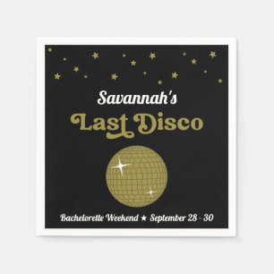 Last Disco Bride Bachelorette Party Groovy Retro Napkin