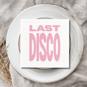 Last Disco Pink Bachelorette Party Wedding Napkin