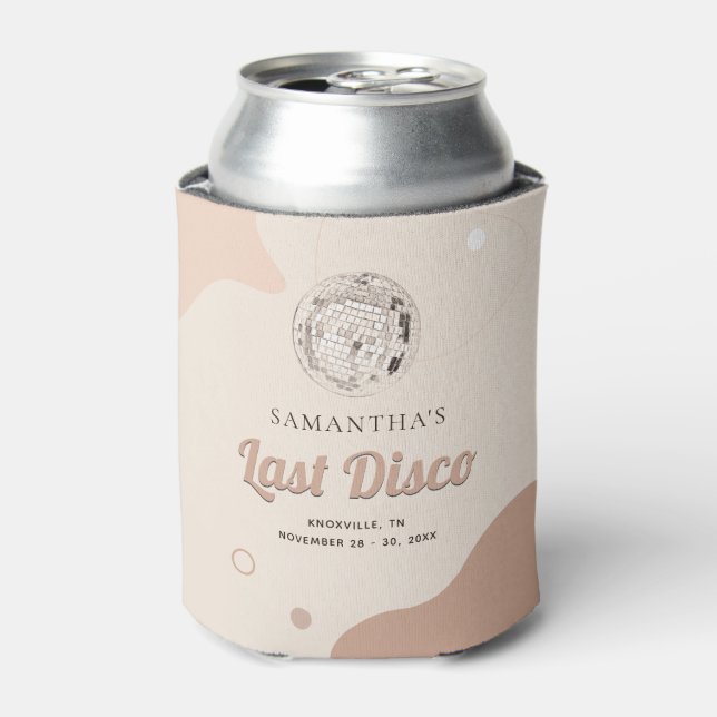 Last Disco Retro Bachelorette Party Can Cooler (Can Front)