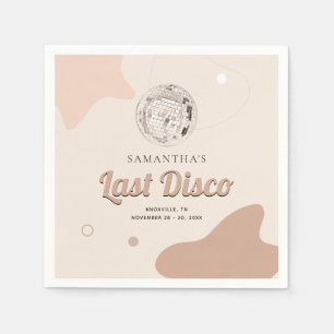 Last Disco Retro Bachelorette Party Paper Napkin