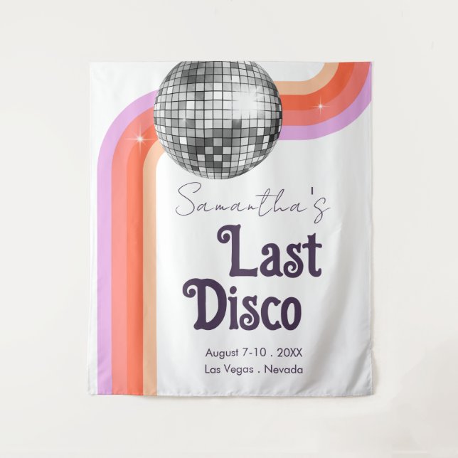 Last Disco Retro Bachelorette Weekend Tapestr Tapestry (Front)