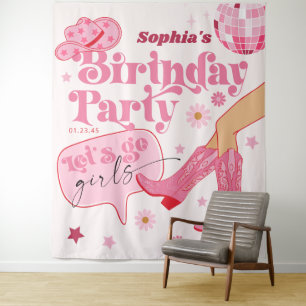 Last Disco Rodeo Bachelorette Party Backdrop Tapestry