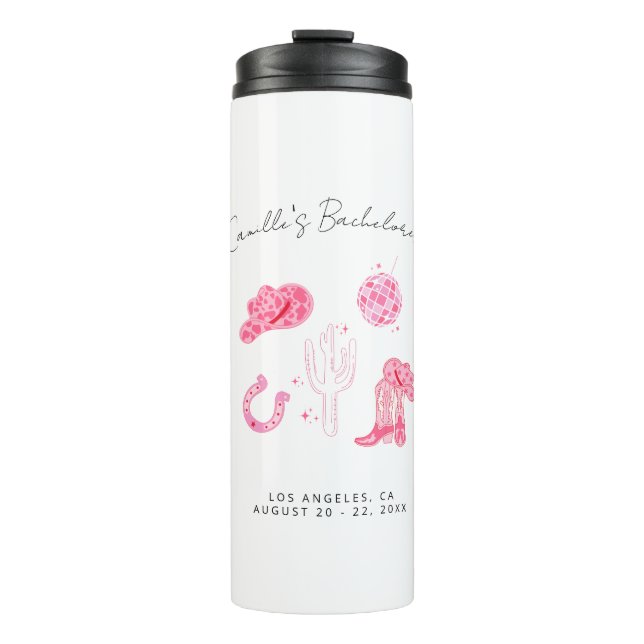 Last Disco Rodeo Bachelorette Weekend Party Thermal Tumbler (Front)