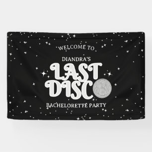 Last Disco Silver Retro Bachelorette Welcome Banner
