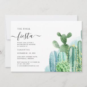 Last Fiesta Bachelorette Weekend Party Itinerary Invitation