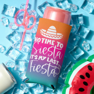 Last Fiesta Bride Bachelorette Party Keepsake Seltzer Can Cooler