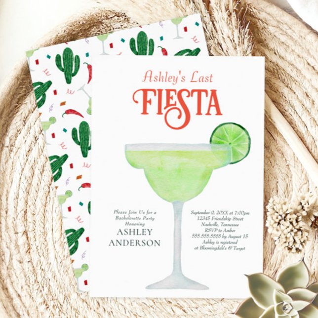 Last Fiesta Margarita Bachelorette Party Invitation (Creator Uploaded)