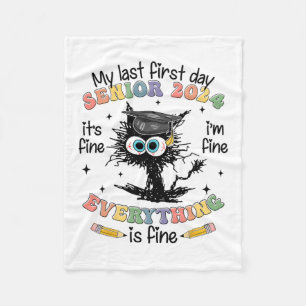 Last First Day Senior 2024 Back To School Cl Of 20 Fleece Blanket