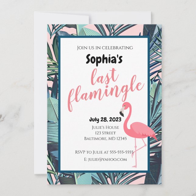 Last Flamingle Bridal Shower Invite (Front)
