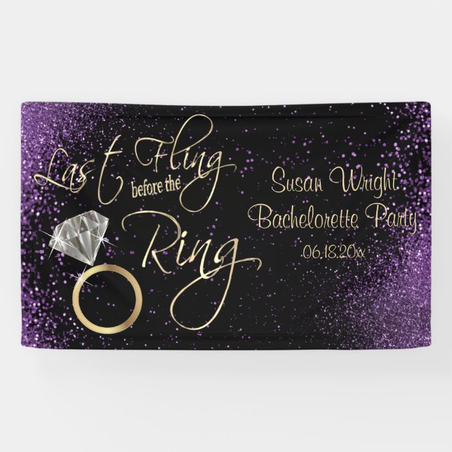 Last Fling Bachelorette Party - Purple Banner (Horizontal)