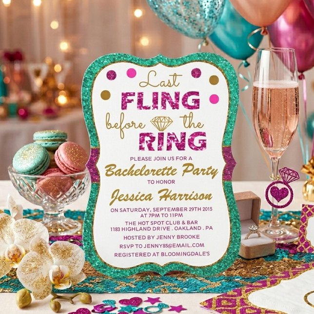 Last Fling Before The Ring - Bachelorette Party Invitation (Creator Uploaded)