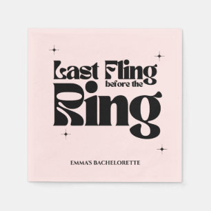 Last Fling Before the Ring Bachelorette Party Napkin