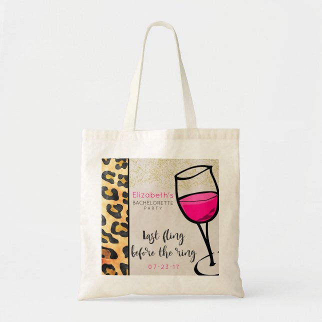 Last Fling Before The Ring  Bachelorette Party Tote Bag (Front)